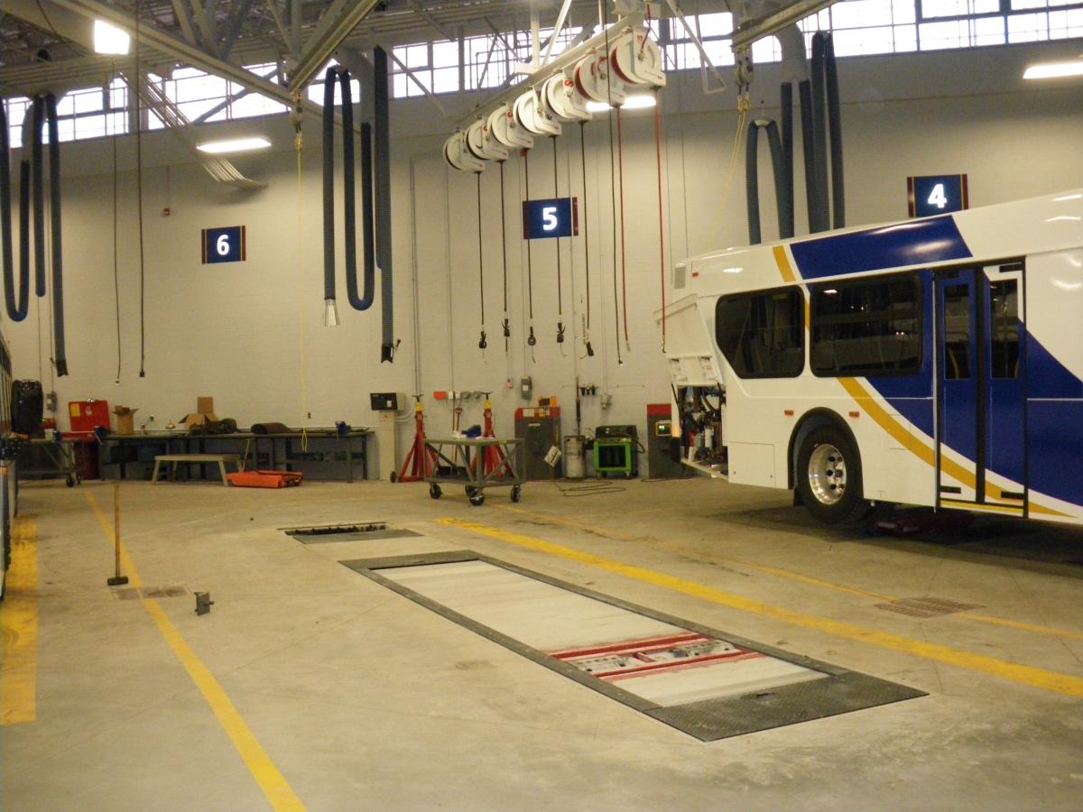 Oakville Transit Facility - each servioce bay has a lube rack controlled by C6000 to measure all fluids and lubes used